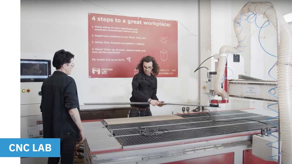 The cnc milling lab and wood makerspace of Motionlab.Berlin.