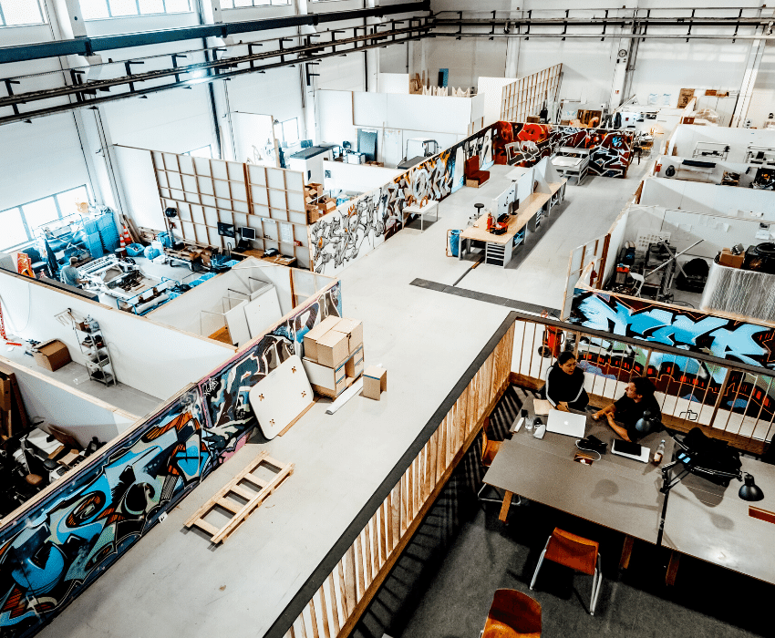 On this picture you can see the coworking space Berlin.