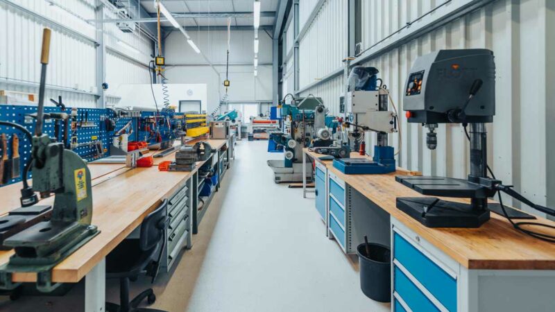 The makerspace and machinery of our startup Hub in Berlin Marzahn.