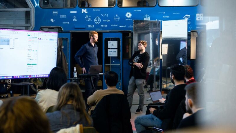 Here you can see Sebastian Schwenke from BACB giving insights on the Fundraising Process for BA Money.