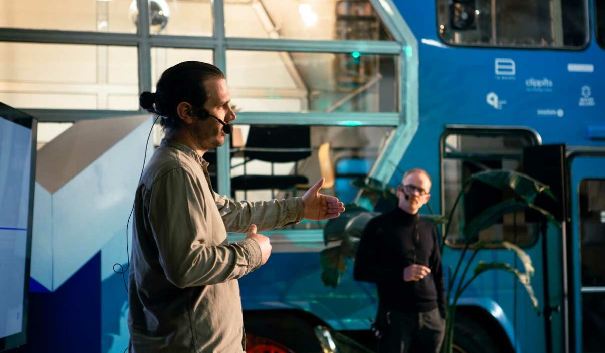 Voxdale at the MotionLab.Berlin stage at their masterclass about successfull MVP development.