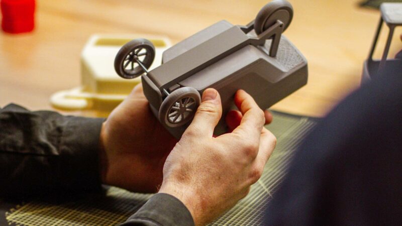 This is OTO Mobility working on a electric micro mobility solution for urban transport.